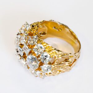 Crystal Golden Nugget Ring