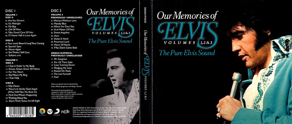 FTD 109 - Our Memories Of Elvis Volumes 1, 2 & 3. The Pure Elvis Sound